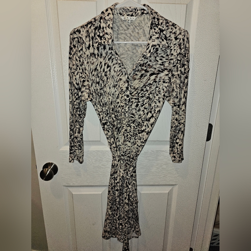 CAbi Monochrome Long Sleeve Dress